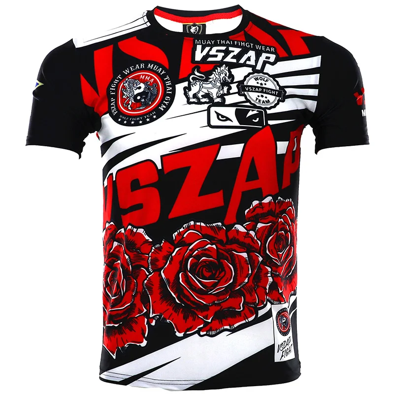 VSZAP MMA Тигр принт Рашгард BJJ Рашгард ММА Gi бокс Джерси тайская рубашка джиу джитсу Мужская дышащая футболка и майка