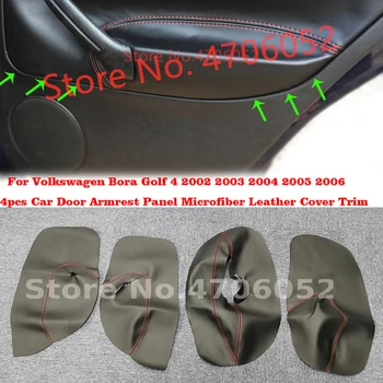 

For VW Golf MK4 Bora 2002 2003 2004 2005 2006 4pcs Car Door Armrest Panel Microfiber Leather Cover Trim