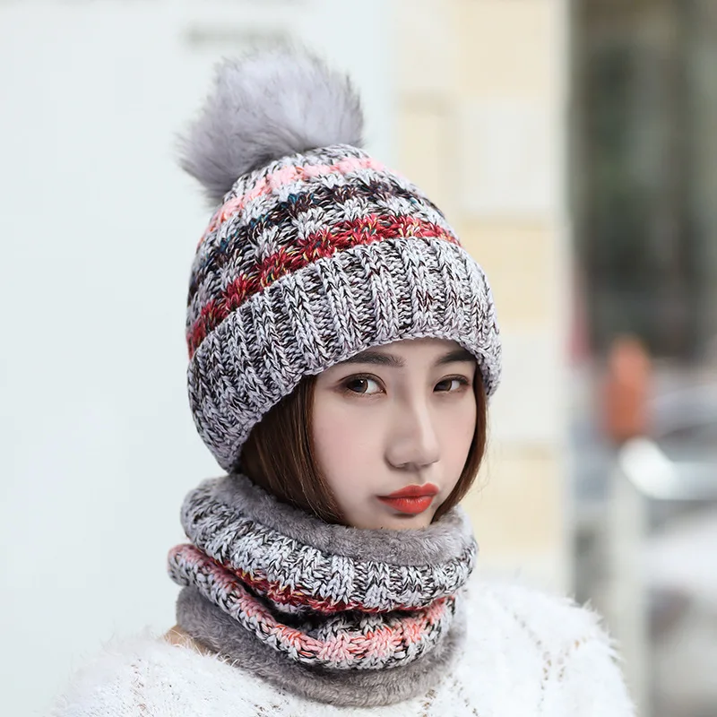Корейский вариант утолщенный и теплый шерстяной вязаный колпачок для осенне-зимних дам