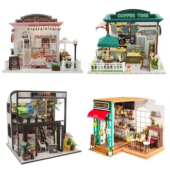 

Doll House DIY Miniature Dollhouse Model Wooden Toy Furnitures kids toys Pretend Play toys Dolls Houses Toys Birthday Gift