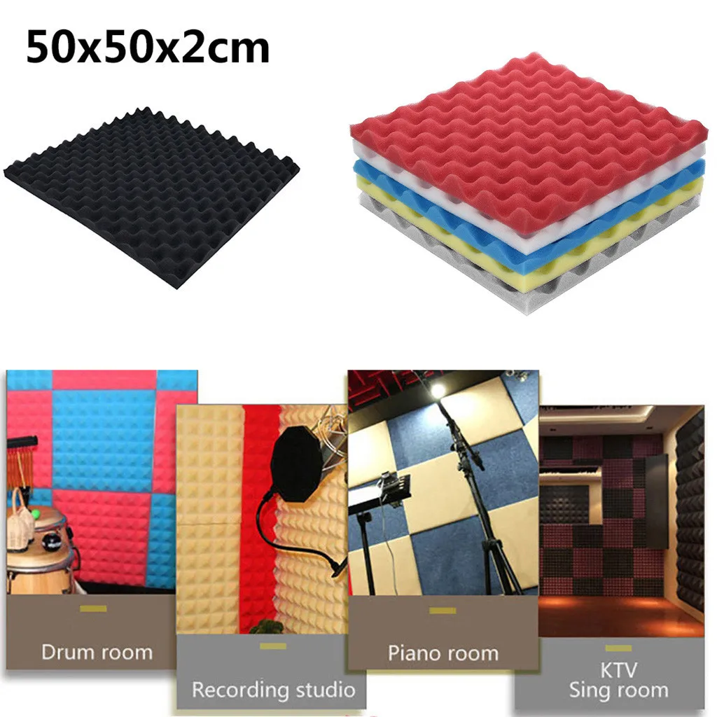 

Wall Sticker Acoustic Foam Panel Sound Stop Absorption Sponge Studio KTV Soundproof muraux Adesivo De Parede Wall Decor Stickers