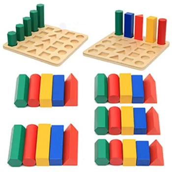 

Colorful Baby Toys Montessori Geometry Ladder Wooden Toys Education Stick Early Learning & Education Toy