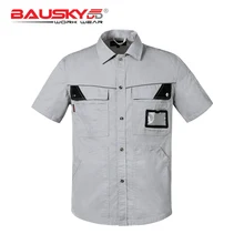 B230 bauskydd worwear Мужская рубашка с коротким рукавом рубашки светло-серая защитная Рабочая одежда Лето