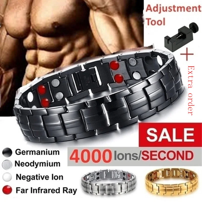 

New 2020 Men's Bracelets Magnetic Bracelet with Hook Buckle Clasp Therapy Bangles Man Health Care Jewelry Lady Bracelets