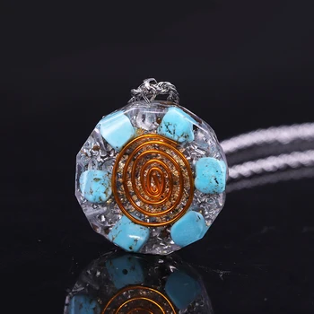 

Orgonite Necklace Naturalturquoises Healing Pendant Yoga Energy Necklace Meditation Jewelry Handmade Professional