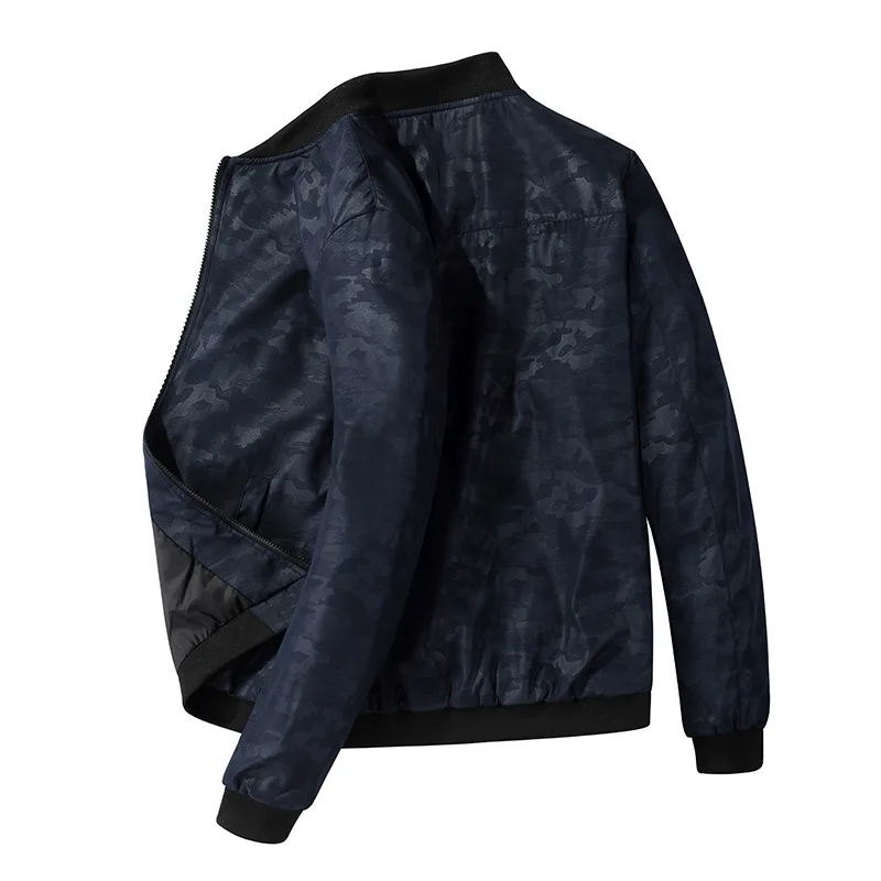

2019 Spring And Autumn New Style Men Baseball Collar Middle-aged Stripes Pilots Plus-sized Thin Jacket Jk88