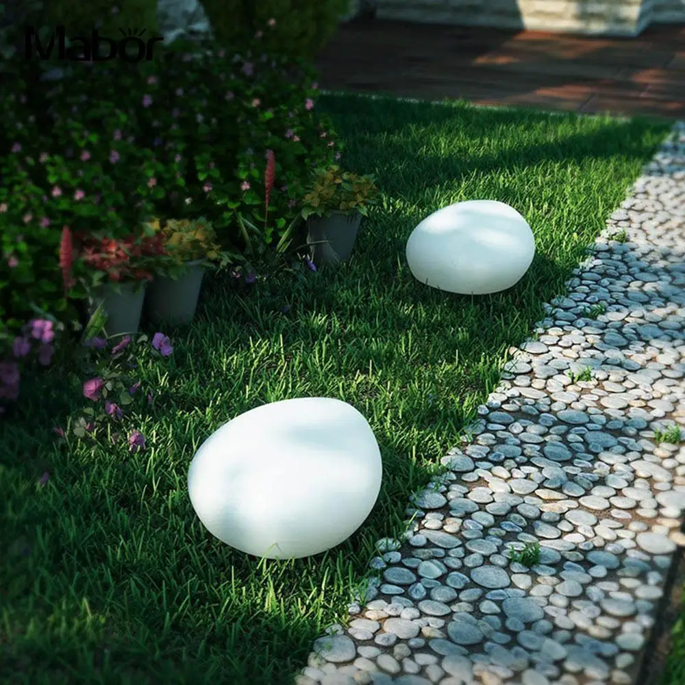 LED Rechargeable Pebble Stone Lamp waterproof RGB Landscape Light Walkway Outdoor Lawn Garden Yard Path Decrative Light Lamp X