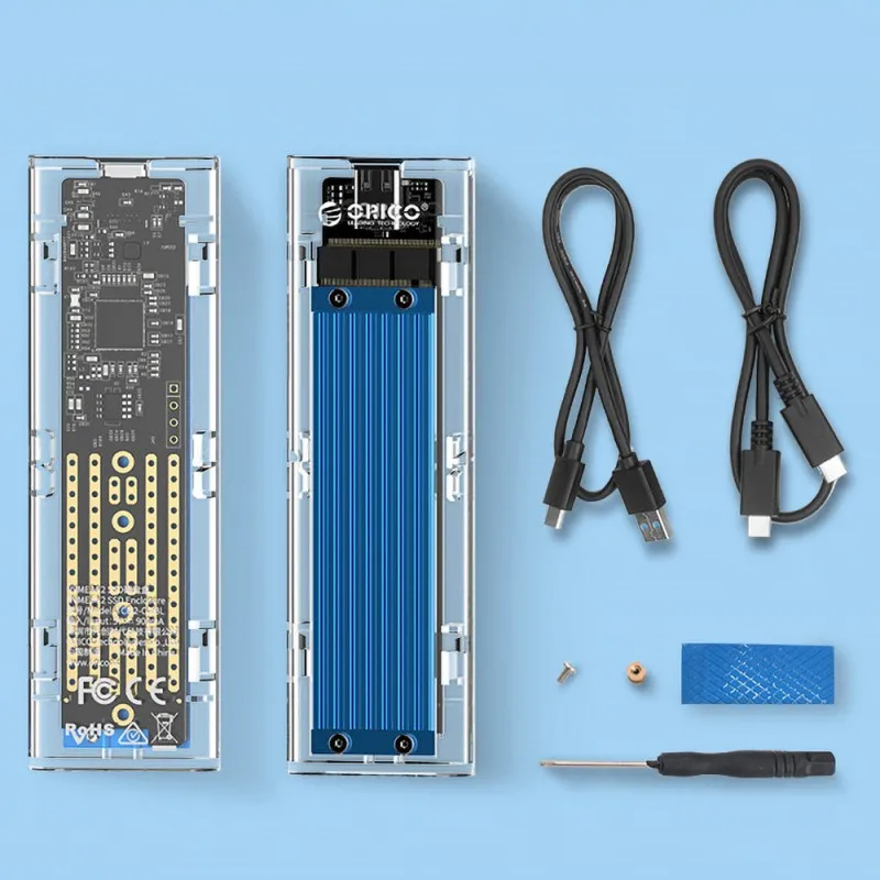 Четыре цвета M.2 SSD корпус NVME type C USB 3,1 Gen2 10 Гбит/с UASP прозрачный корпус для 2230 2242 2260 2280