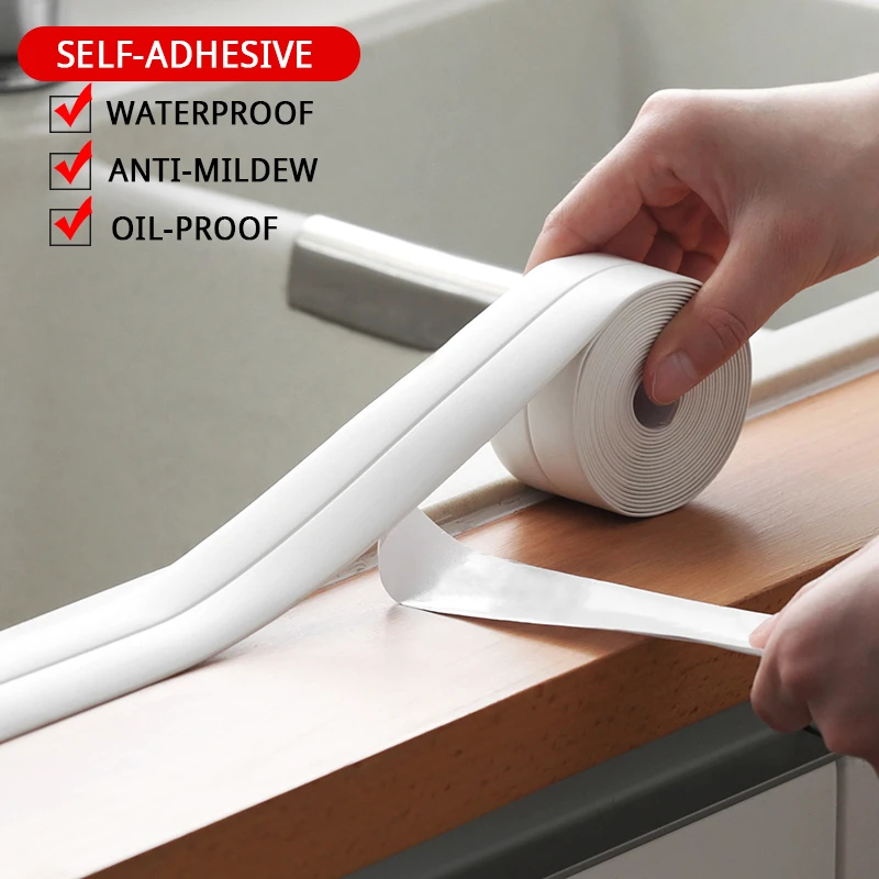 Modern Diy Self Adhesive Wallpaper Border Waterproof Tape Mildewproof Sink  Bathroom Sealing Sealant Strip Self Adhesive Pvc Tape - Wallpapers -  AliExpress