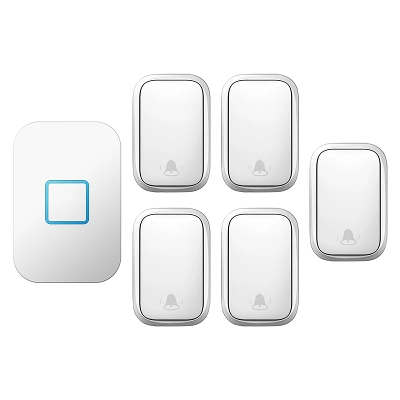 CACAZI Self-powered Wireless Doorbell Waterproof 150M Remote 5 Button 1 Receiver LED Smart House Call 220V Chime | Обустройство дома