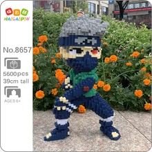 Xizai 8044 Anime Naruto Hatake Kakashi Ninja 3D modeli DIY Mini sihirli blokları tuğla yapı oyuncak çocuklar için 38cm uzun hiçbir kutu