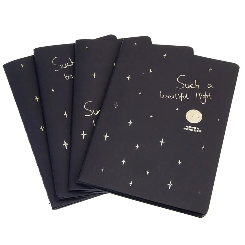 

2Pc Cartoon Sketchbook Diary for Drawing Painting Graffiti Soft Cover Black Paper Sketch Book Notebook Office School Supplies