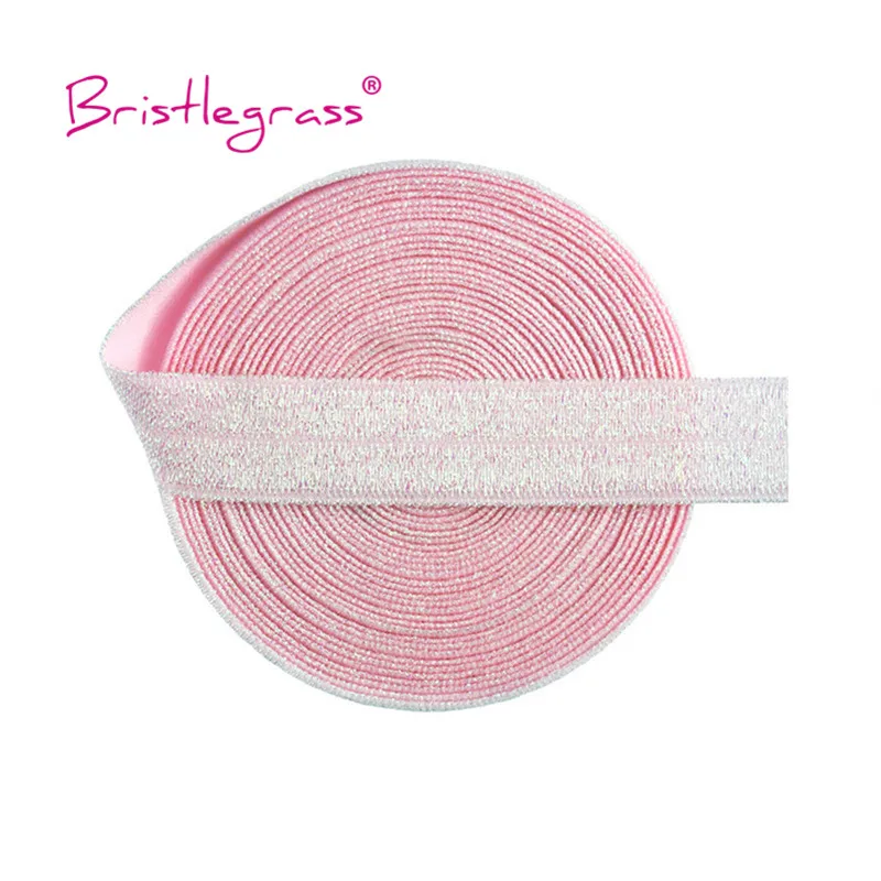 Silver Glitter Fold Over Elastic Bands - 5/8 Spandex Trim for Hair Accessories & Sewing Projects