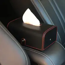 Двойное использование автомобильный подлокотник из углеродного волокна на заднее сиденье кожаный ящик для салфеток Автомобильный держатель для салфеток бумажный ящик для полотенец подходит для BMW Ford Passat Honda