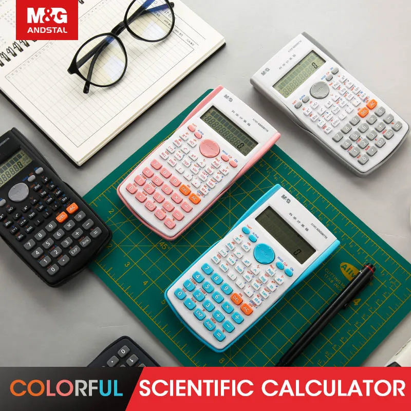 

M&G 82MS Color Calculator Scientific Calculater Financial Calculator pink white science for office school students exam Andstal