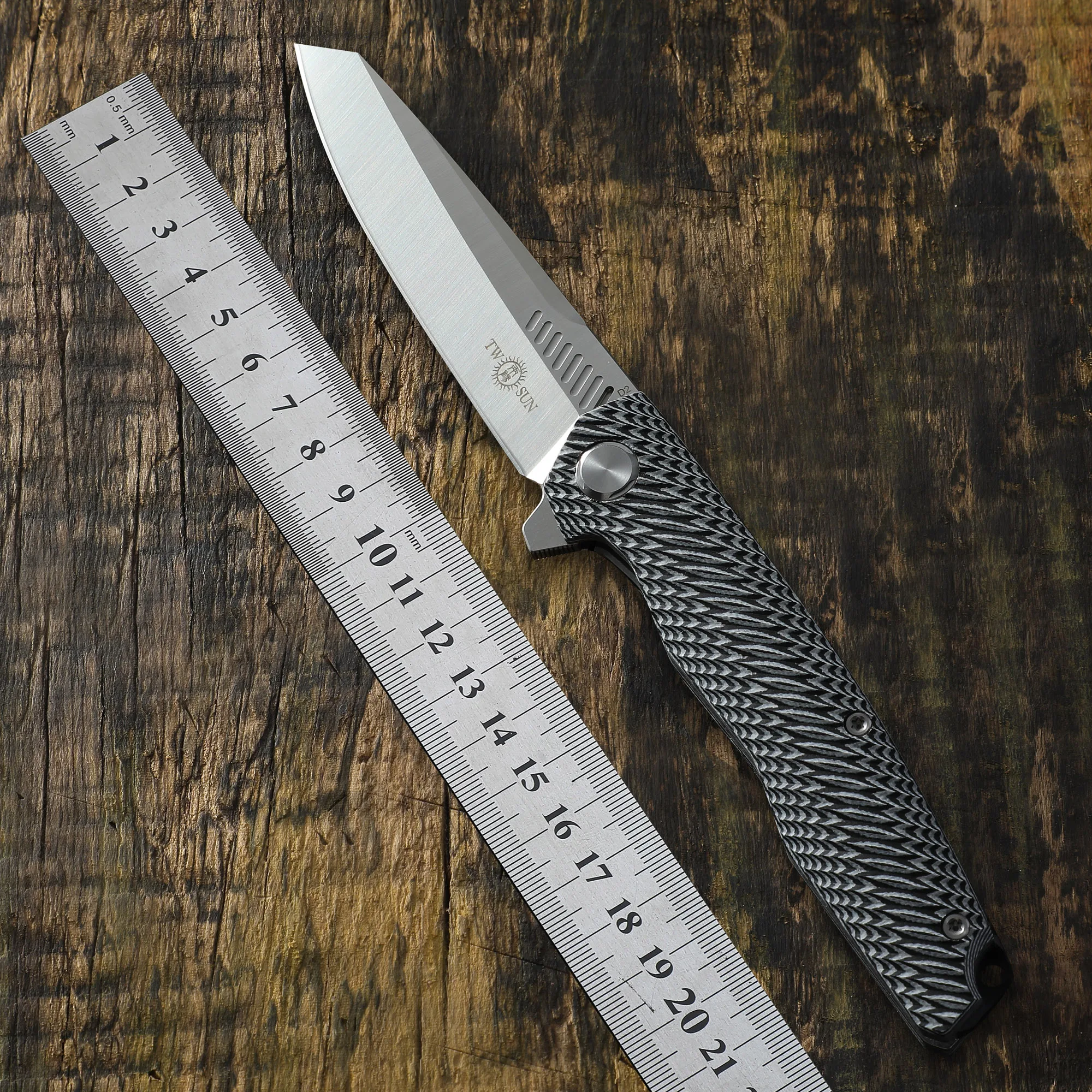 TwoSun Folding Knife EDC D2 Steel Tactical Pocket Knives G10 Camping Outdoor Survival Rescue Defense Hunting cutter Tools  TS16