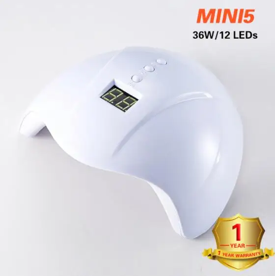 Современный 1 высокомощный УФ светодиодный светильник для ногтей, используемый для лечения различных гелей, Сушилка для ногтей, УФ-светильник, жидкокристаллический дисплей, вентилятор - Цвет: MINI5A-white
