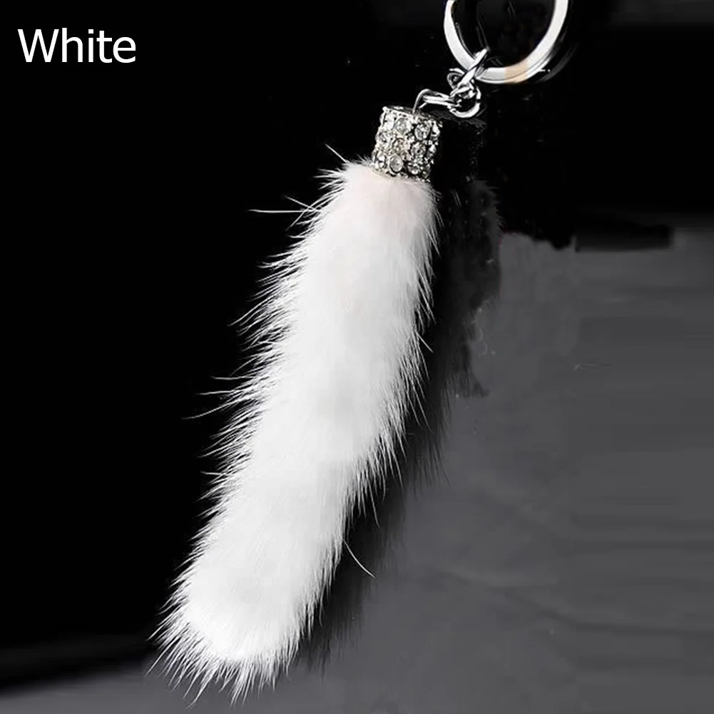 

Wholesale Rearview Mirror Plush Ornaments Car Diamond Pendant Fur Rearview Mirror Charm Car Styling Crystal ornaments Gift