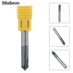 1 pc Chanfro Fresa 90 Grau Cortador Router Bit Ferramenta 6mm * 50mm 2 HRC45 Flautas Carboneto fresas ângulo Mayitr
