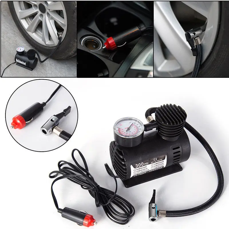 1 Pcs Portable Car Electric Air Pump Inflator Deflator, 12V Mini Compact Compressor Pump For Car Bike RV Truck Tyre Etc