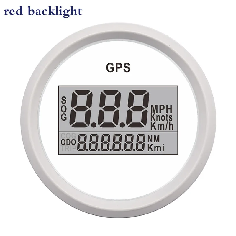 red backlight 2 ''УФ-фильтр 52 мм с Водонепроницаемый цифровой gps Скорость ometer одометр спидометр для автомобиля лодка с Подсветка 12 V/24 V автомобиль Скорость датчик gps антенна ЖК-дисплей - Цвет: red backlight