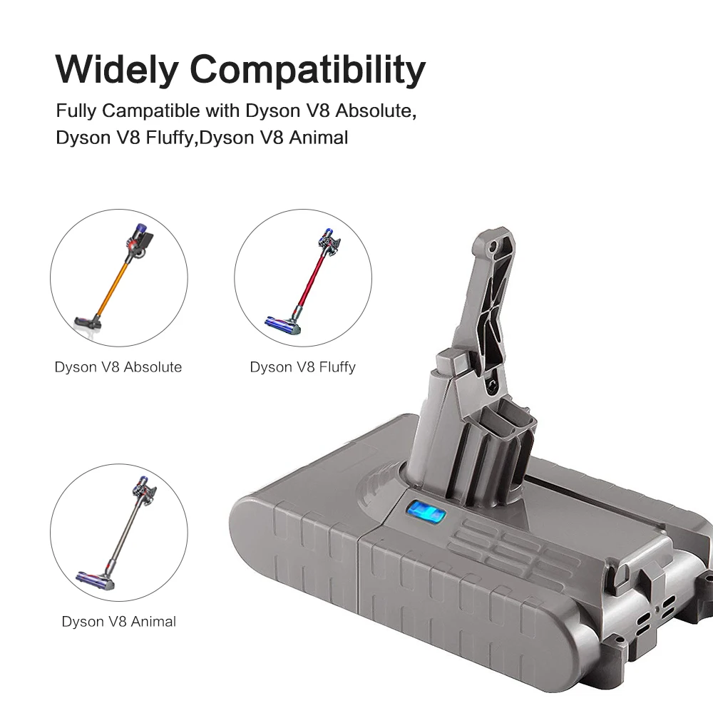 Skup Sparkole 21.6V 3600mAh akumulator litowo jonowy do dyson V8 absolutny, puszysty, zwierzęcy akumulator litowo jonowy