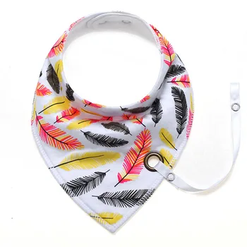 

Unisex Infant Triangular Double-deck Cotton Snap Button Baby Waterproof Bib Burp Hole