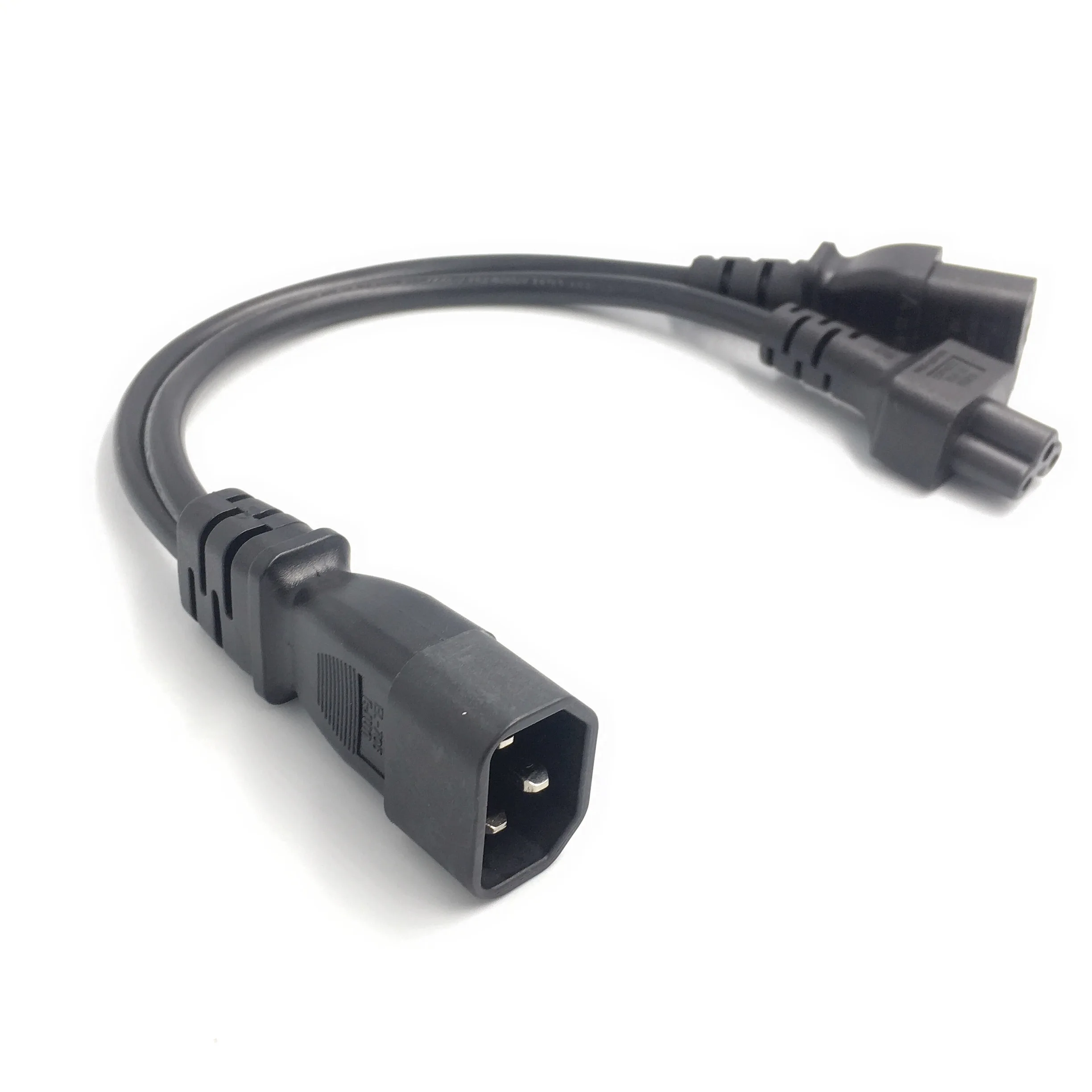 Bolantedz 1Pcs IEC320 C14  IEC320 C13 + C5 Y 전원 코드 분배기 케이블 어댑터 케이블 (PC 모니터 스캐너 및 프린터 용)