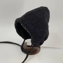 Теплая и милая вязаная женская утолщенная и плюшевая шерстяная шапка