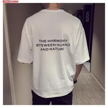 

Dropshipping Men 2020 Summer Short Sleeve Tshirts Tops Mens Cotton Streetwear Causal Tees Male Letter Printed Oversizes T-shirts