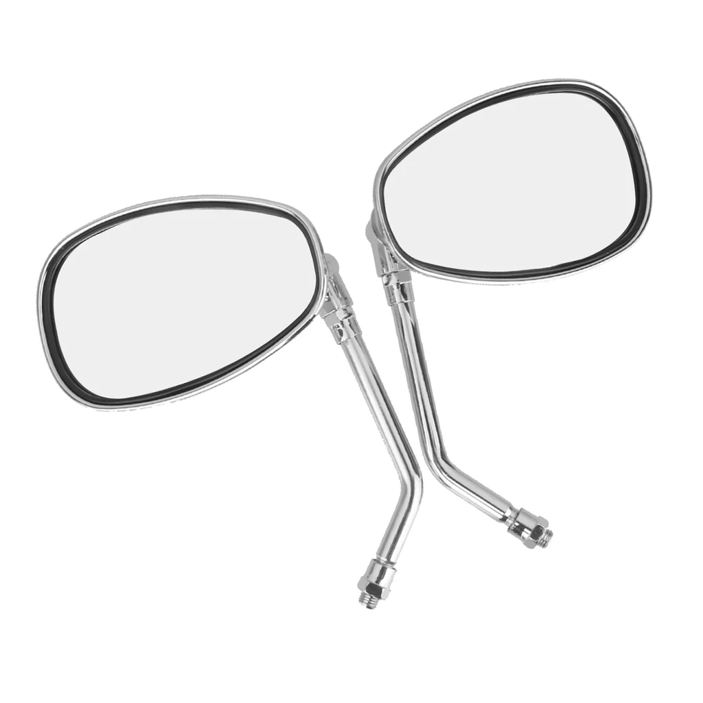 1 Pcs Universal Motorcycle Chrome Rearview Side Mirror For Kawasaki Suzuki Chopper Etc Motorbike Accessories