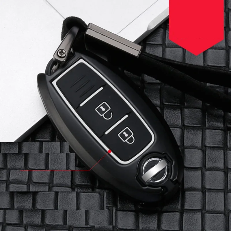 A black white Сплав из углеродного волокна+ силиконовый чехол для ключей чехол для Nissan Qashqai J10 J11 X-Trail t31 t32 kicks Tiida Pathfinder муранское Примечание Juke - Название цвета: A black white