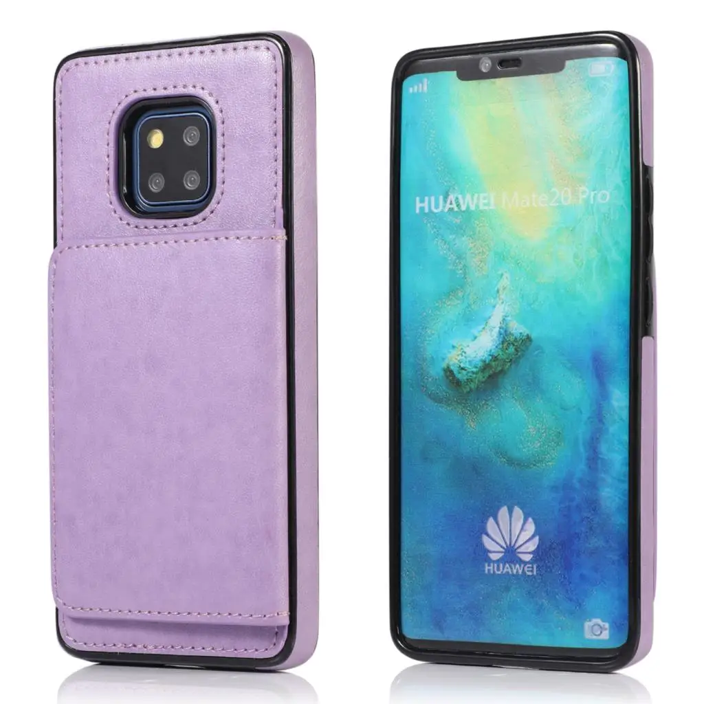 Haissky PU кожаный чехол для huawei P30 P30 Pro Ретро Флип Магнитный чехол для телефона huawei mate 20 20 Lite футляр для карточек визитница - Цвет: Purple