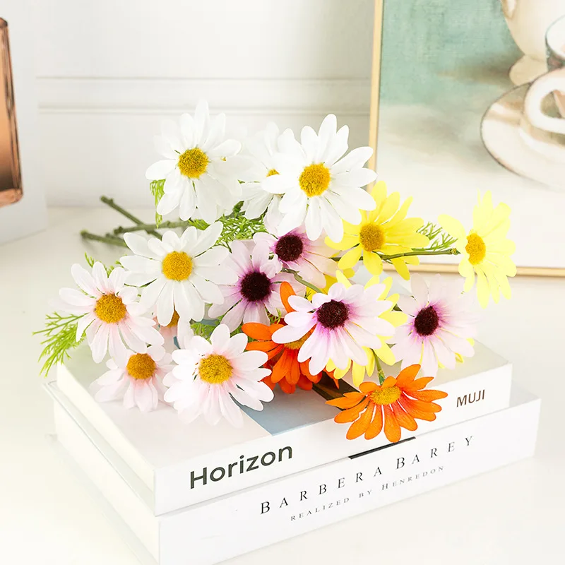 

Silk Artificial Flowers Netherlands daisy DIY Long Branch 5 Heads Fake Flowers Faux Flowers JF21