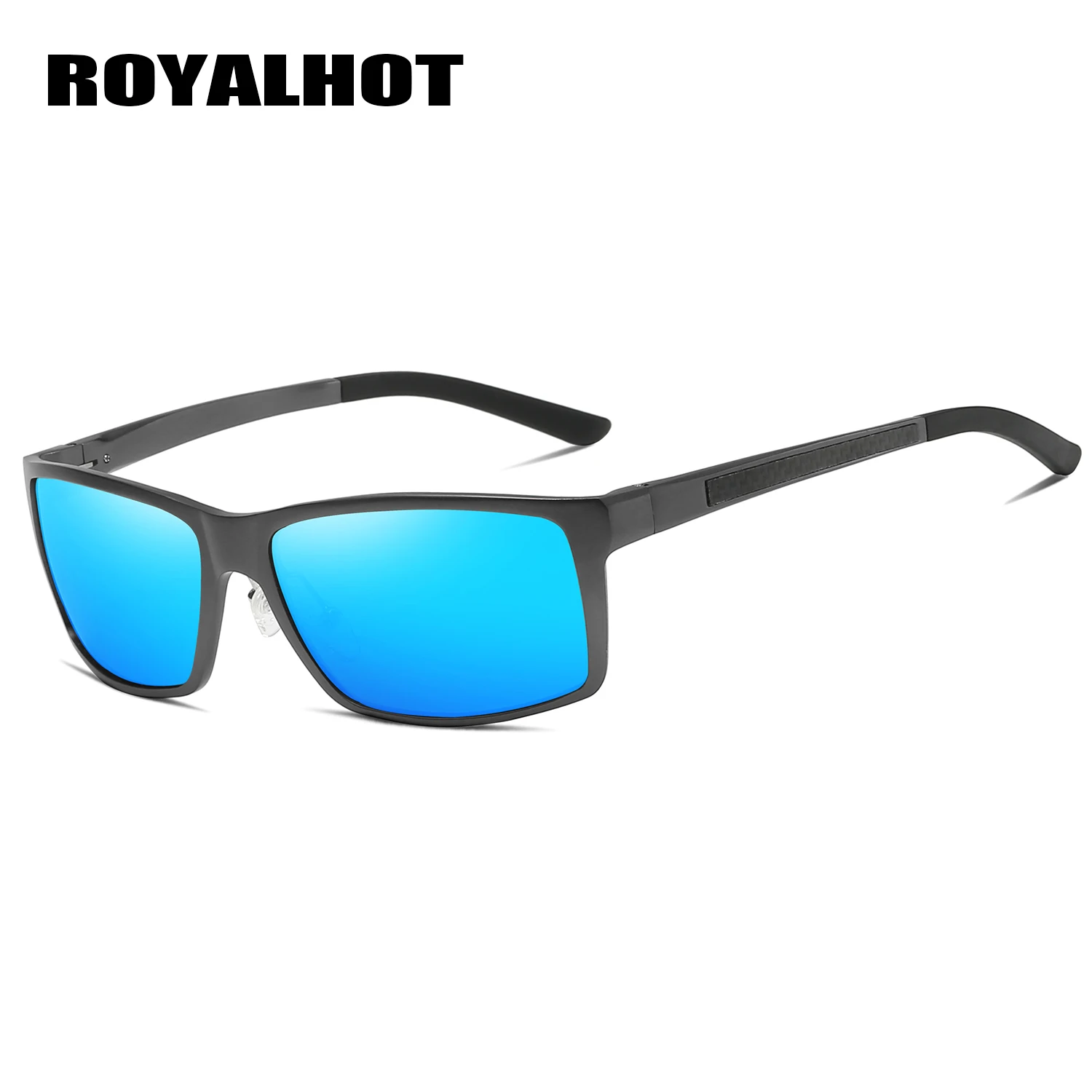 RoyalHot, мужские, женские, поляризационные, алюминиево-магниевые, прямоугольные солнцезащитные очки, для вождения, солнцезащитные очки, солнцезащитные очки, мужские, 900p66 - Цвет линз: Grey Ice blue