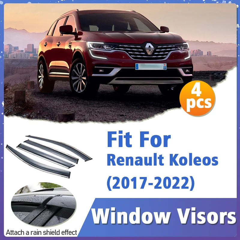 

Window Visor Guard for Renault Koleos 2017-2022 Vent Cover Trim Awnings Shelters Protection Sun Rain Deflector Auto Accessories