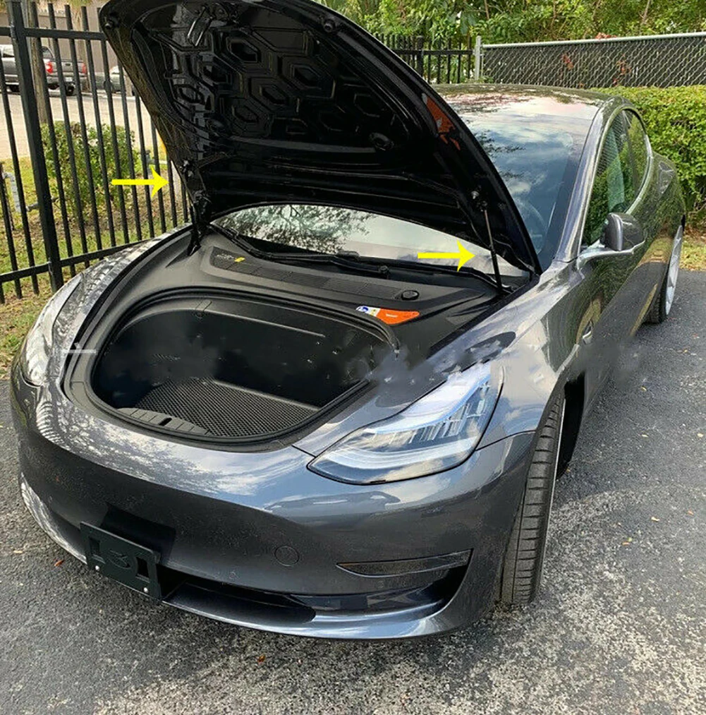 Запчасти для авто, 2 шт., автомобильный капот, поддержка капота, Автоматический подъемный рычаг, стержень для Tesla, модель 3,-, прямые запасные части