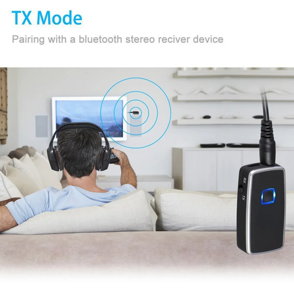 Bluetooth черный стерео аудио динамик передатчик и приемник музыкальный адаптер 2 в 1