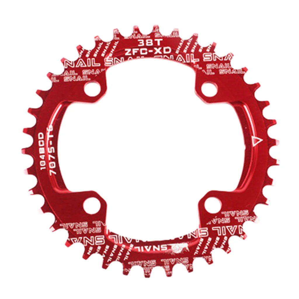 Велосипедная цепь 104 BCD односкоростная цепь кольцо 32T 34T 36T 38T MTB горный велосипед запчасти для велосипеда - Цвет: Red 38T