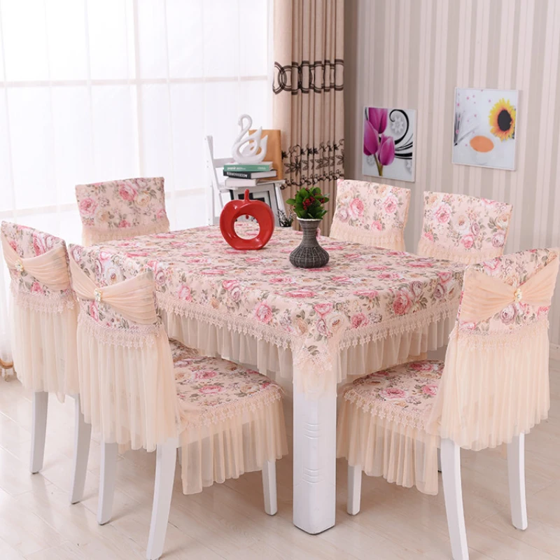 

Elegant European-style Pastoral Retro Table Cloth 2 styles Floral Lace 100% Cotton Dinning ablecloths Chair Covers F5