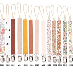 Cotton Linen Pacifier Clips Chain Dummy  Holder Nipple Soother  For Infant Baby Feeding Eco-friendly