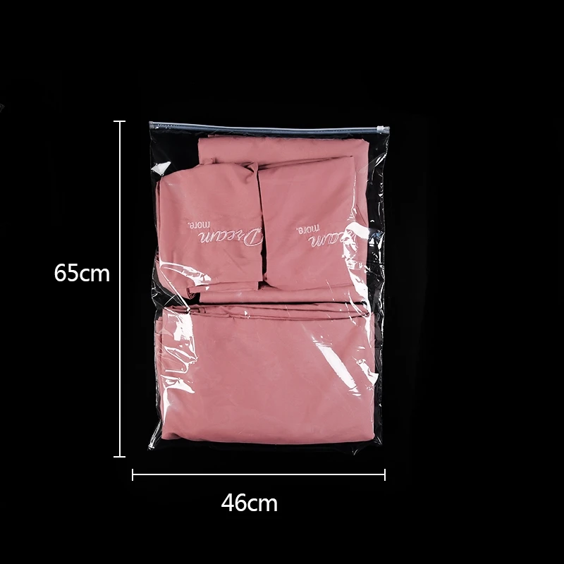StoBag 10 шт. чистый прозрачный пластик ткань для упаковки дорожный мешочек для хранения водонепроницаемая сумка на молнии самозапечатывающийся тканевый OrganizerPE - Цвет: 10pcs - 46cmx65cm