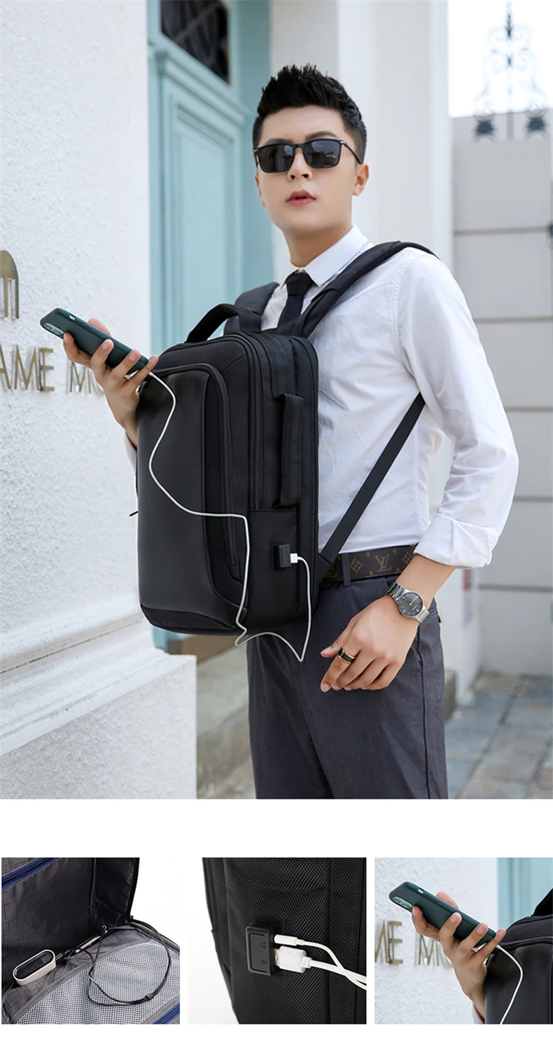 Backpack For Men New Business Waterproof Backpack For Laptop 15'6 Usb Charging Multifunctional Leisure Rucksack Men