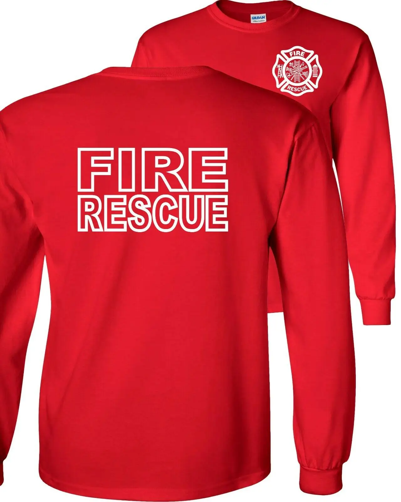 Футболка пожарная с длинным рукавом мужская футболка хип хоп хлопок Забавные футболки