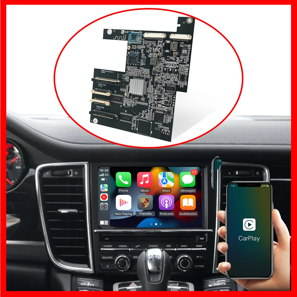 Screen Upgrade Decoder Box MuItimedia CarPlay Interface for Porsche 911 Cayenne 718 Panamera Macan 2010-2016 with PCM 3.1 System |