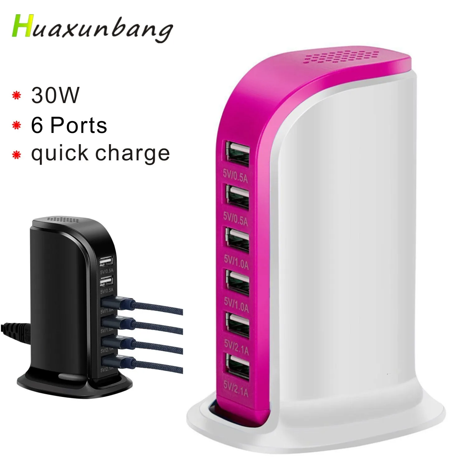 

Phone USB Charger 30W Quick Charger Fast USB Charger 6 Ports USB Charger For Tablet Portable Travel Splitter Multi Port Charger