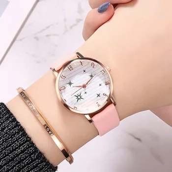 

high school simple temperament in junior high school student wind little star literal fashion electronic quartz watch