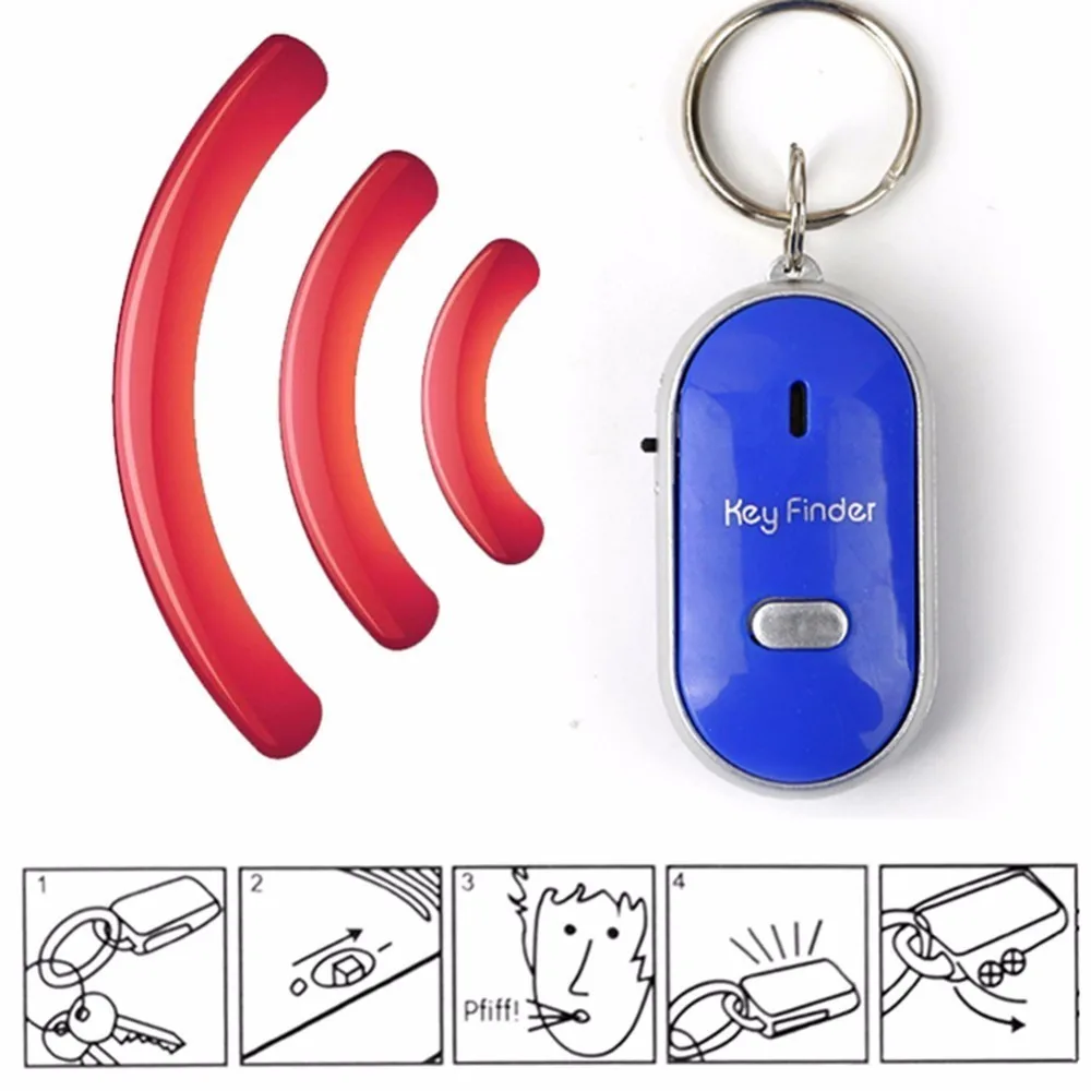 

Mini Anti-lost Whistle Key Finder Flashing Beeping Remote Kids Key Bag Wallet Locators Child Alarm Reminder Drop Shipping