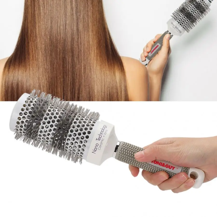 Hair Comb Practical Nylon Scalp Massage Comb Detangle Curly Hair Styling Comb Hairdressing Tool Gray Hairbrush