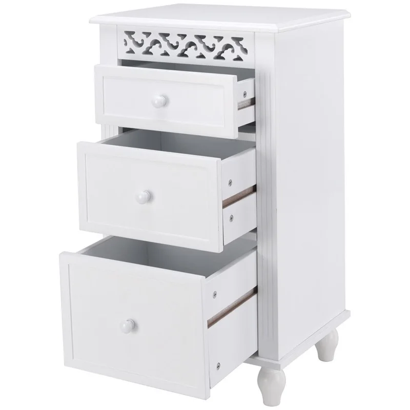COSTWAY Modern White Bathroom Cabinet Home Furniture Wood Kitchen Collection Storage Organizer Floor Cabinet HW57016